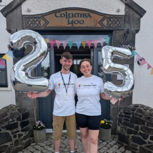 Katie and Andrew with 25 Balloons
